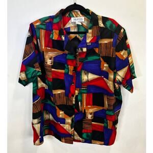 Funky 80s/90s Blocked Geometrics with Tiger Strips - Truffles - 18W